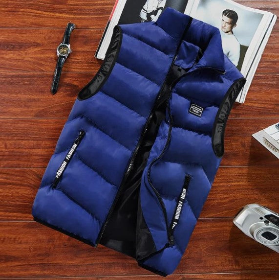 Stylish men's puffer vest, a modern outerwear jacket for versatile casual looks & warmth.