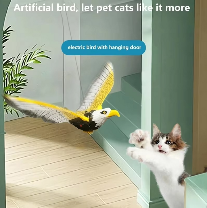 Eagle-shaped cat toy designed for hunting, encouraging active play and mental stimulation.