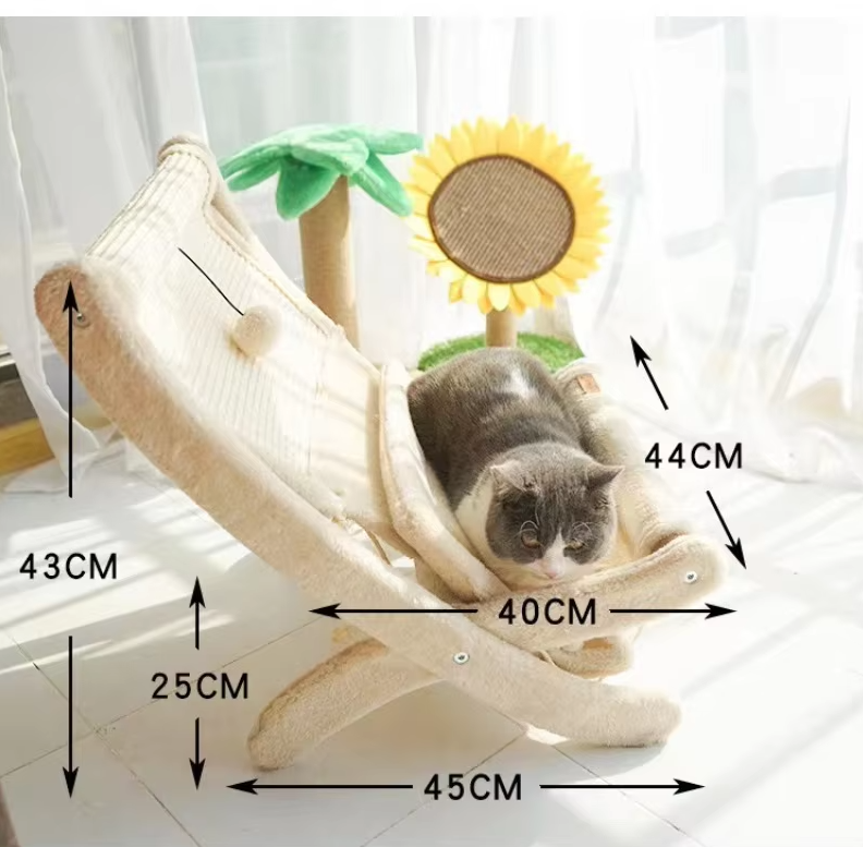 Curved corrugated cardboard cat bed & scratcher. Ergonomic design for cozy feline comfort.