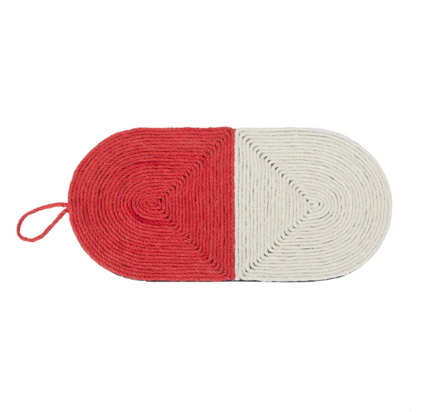 Durable sisal scratching mat with cute fish design for cats. Promotes claw health & protects furniture.