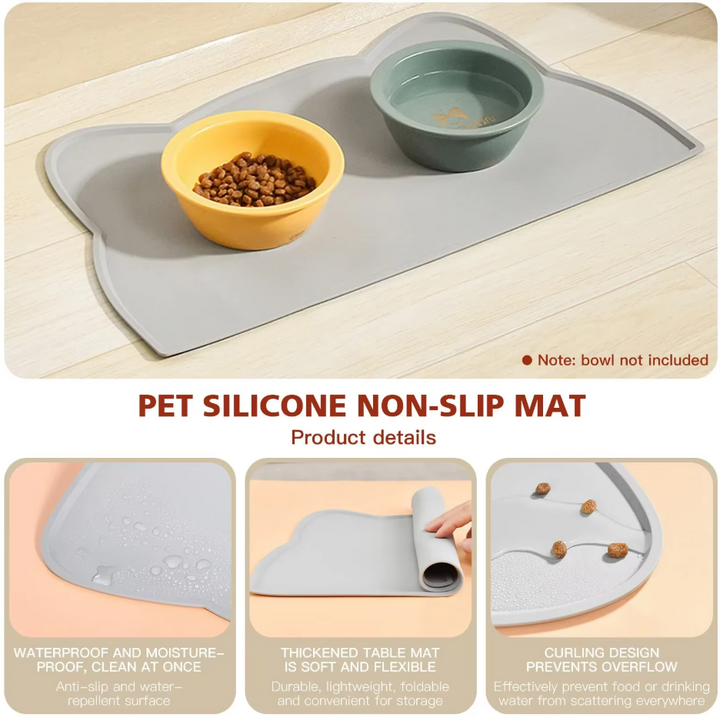 Keep your floor spotless with this easy-clean non-slip cat feeding mat. Essential pet supply for tidy mealtimes.