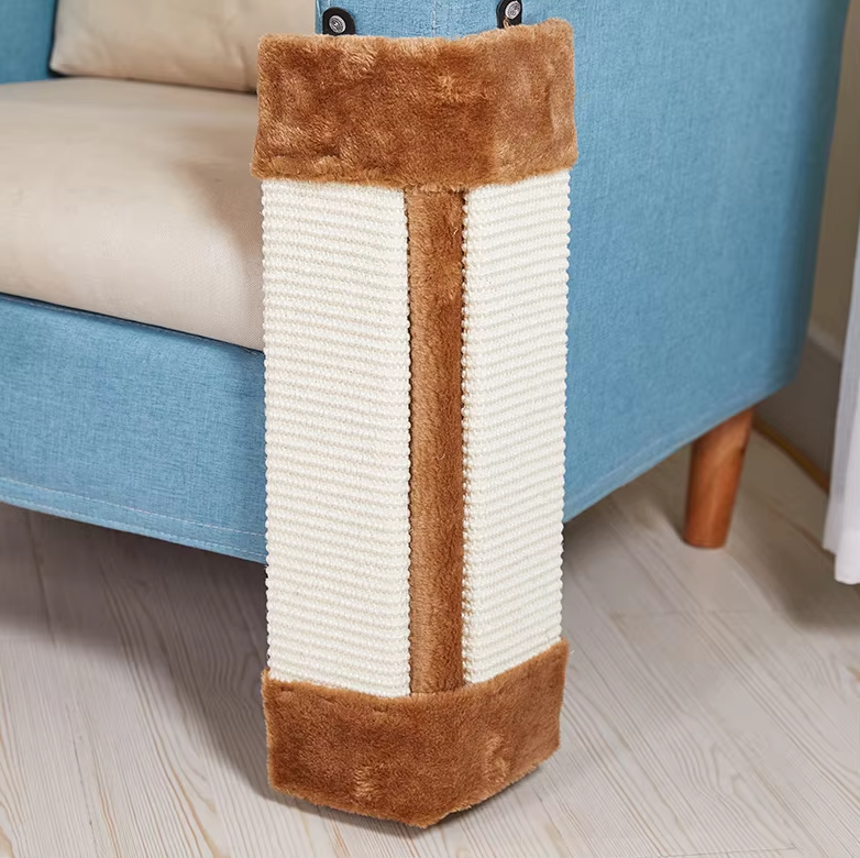 Vertical cat scratching board, an essential pet accessory for furniture protection.