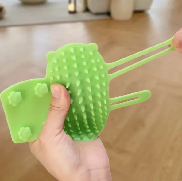 Easy-to-install multi-color silicone cat brush for itch relief, keeping your cat happy & well-groomed.