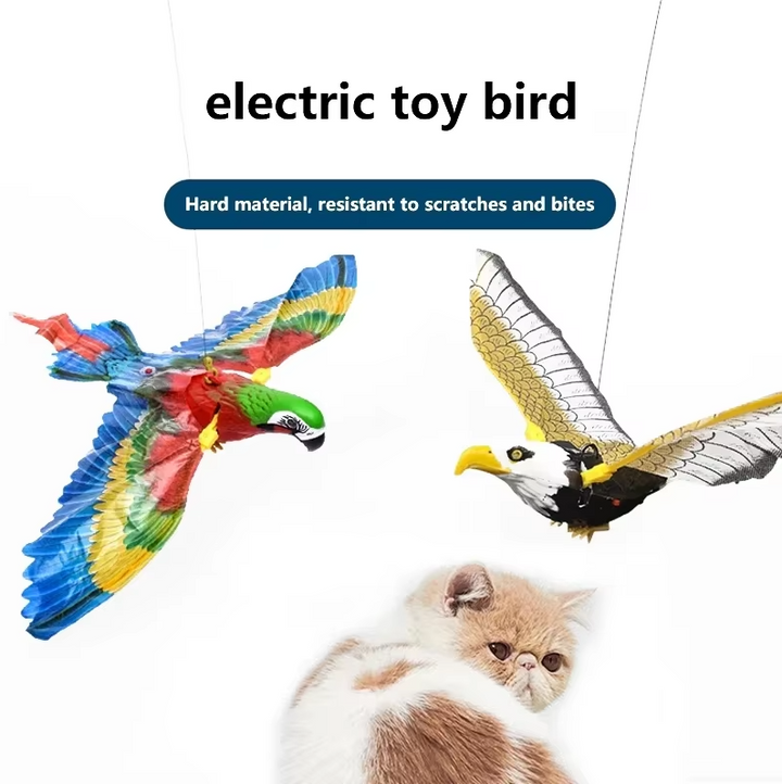 Feline interactive flying eagle toy providing endless fun & exercise for your indoor cat.
