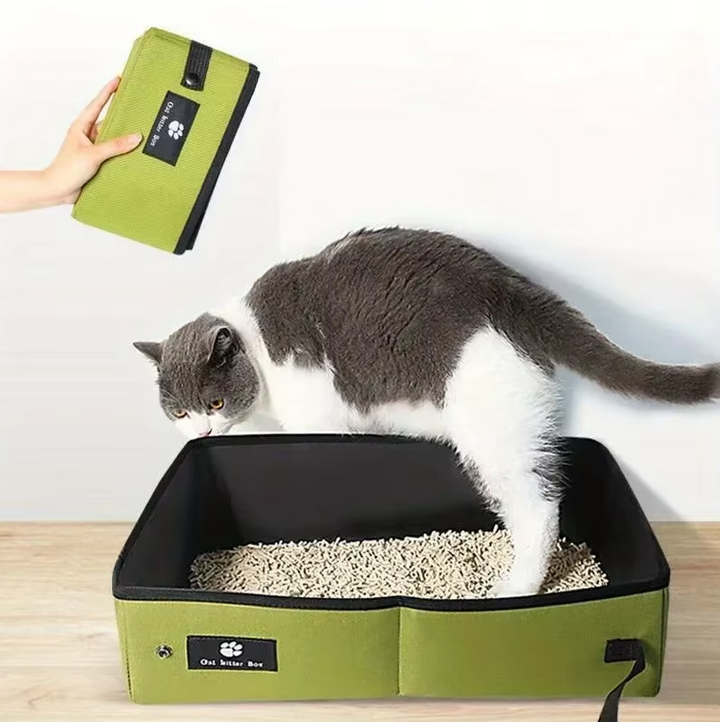 Modern cat litter box with stylish design, perfect for home decor. Easy to clean & durable pet care essential.