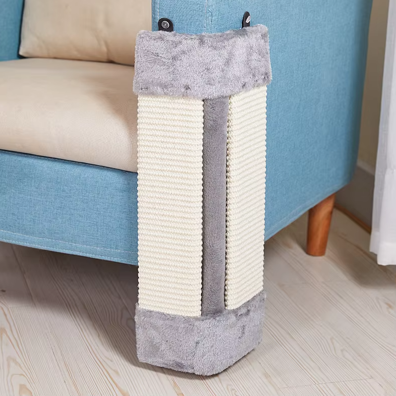 Soft cover cat wall scratcher, a space-saving pet supply for active scratching.