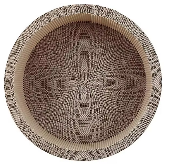 Versatile round cat scratcher and play mat, ideal furniture protector & cat supply.