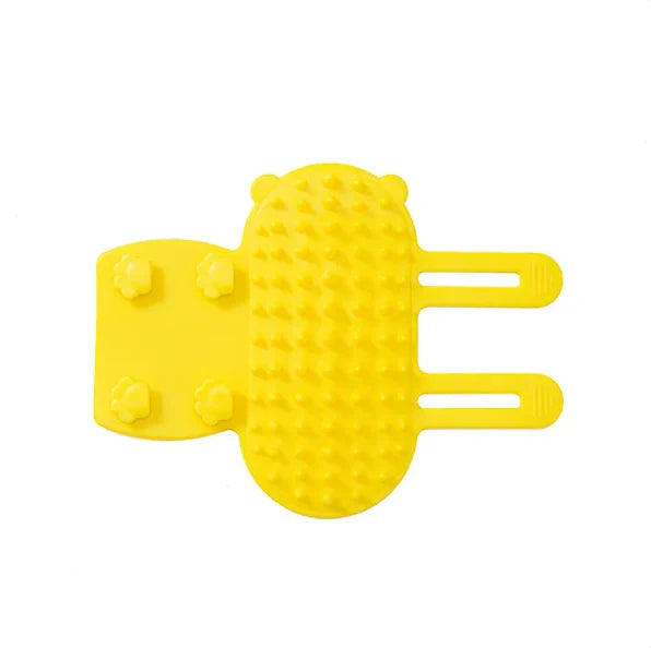 Vibrant multi-color silicone cat scratching brush, a fun pet grooming & itch relief tool for happy cats.