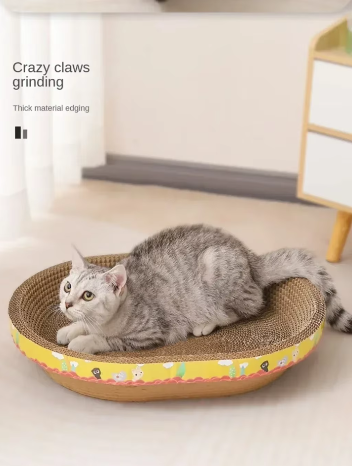 Furniture protector cat scratch lounge. Comfort pet bed for cats, made of robust corrugated cardboard.