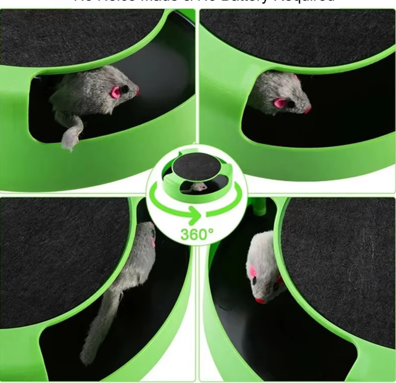 Stimulating interactive mouse toy for cats, encouraging playtime and activity.