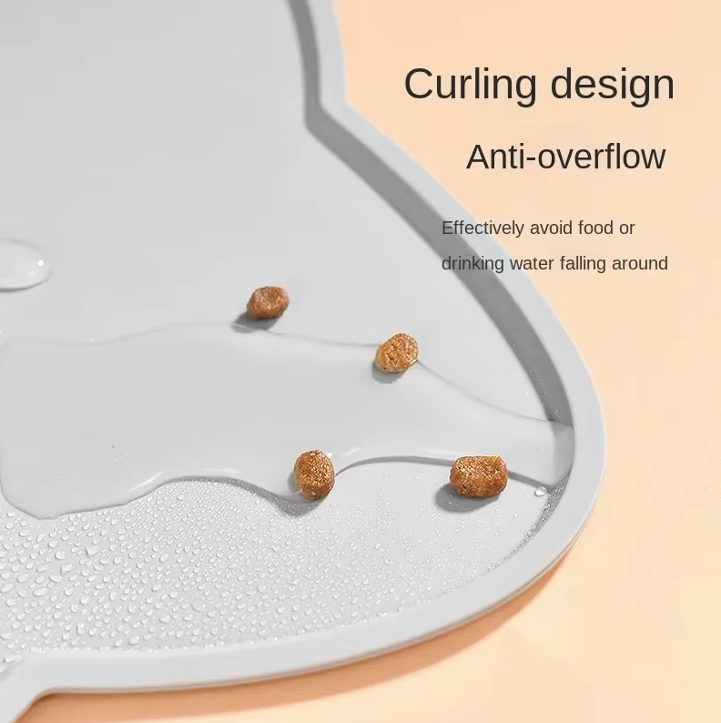 Premium non-slip silicone mat for cat food & water bowls. Keeps feeding area clean & prevents messes effectively.