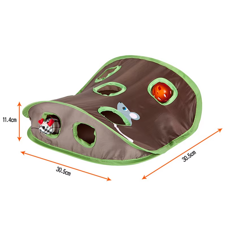 Interactive cat play mat for hunting & hide-and-seek. Stimulates feline instincts and promotes active fun.