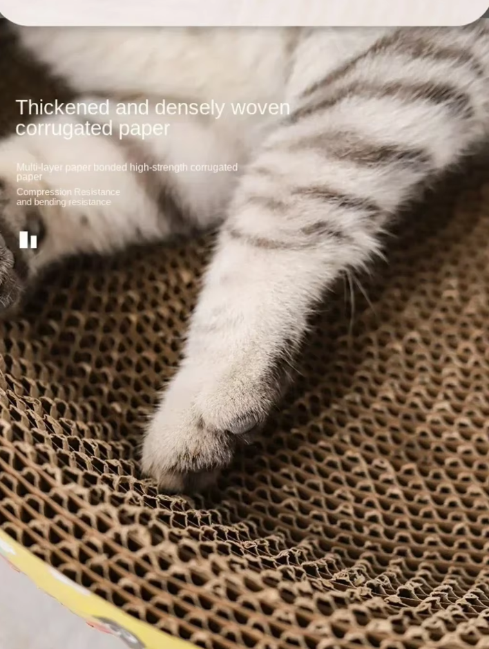 Heavy-duty cat scratch lounge & comfort bed, designed for feline scratching and ultimate relaxation.