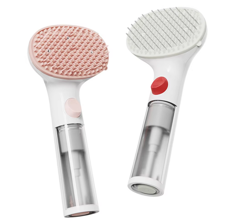 No-rinse pet bathing: Dry foam brush with cleaner dispenser. Perfect for quick dog & cat grooming & travel.