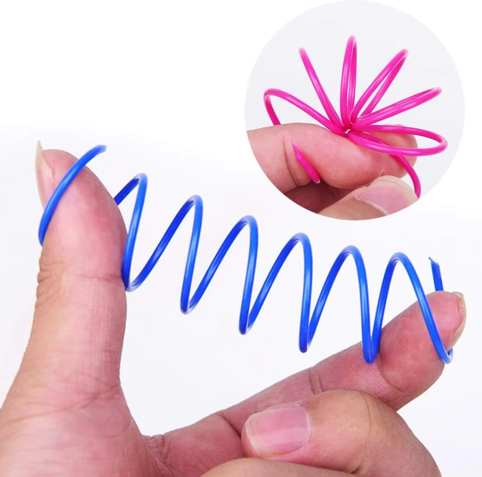 Engaging 12-piece set of spiral feather spring cat toys. Vibrant & interactive for feline play, enrichment & fun.