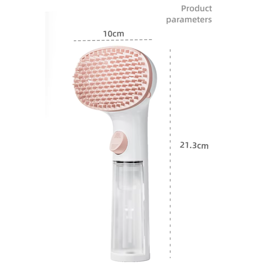 Waterless pet wash: Dry Foam Brush with built-in cleaner dispenser. Ideal for quick dog & cat hygiene.