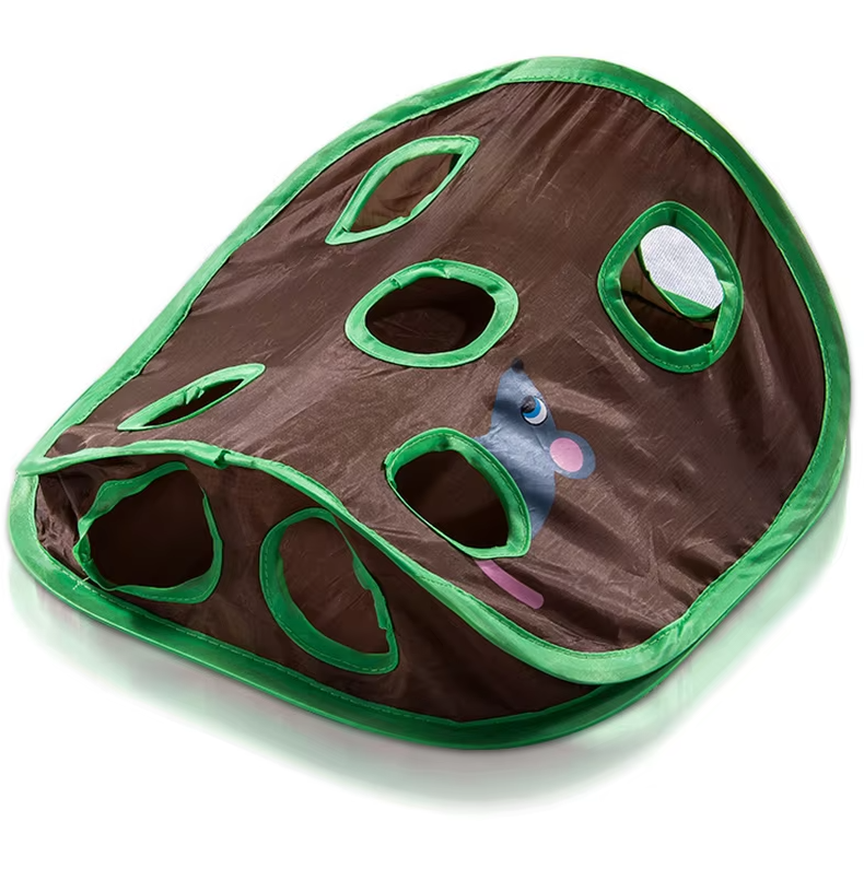Durable interactive cat play mat, perfect for engaging hide-and-seek, pouncing games & active feline fun.