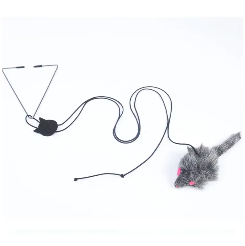 Interactive jumping mouse door toy for cats. Stimulates play & exercise. 3 pack.