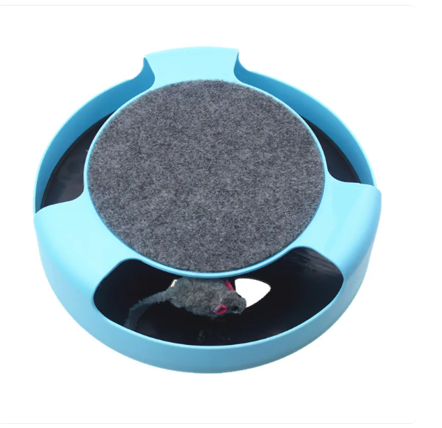 Engaging cat activity: interactive mouse toy for indoor feline playtime fun.