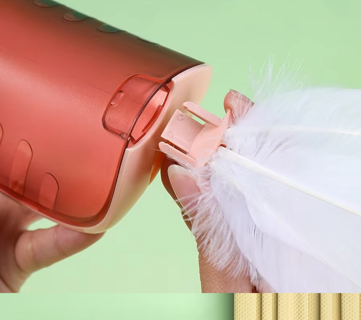 Modern interactive cat toy: feather attachment & treat dispenser for stimulating mental and physical play.