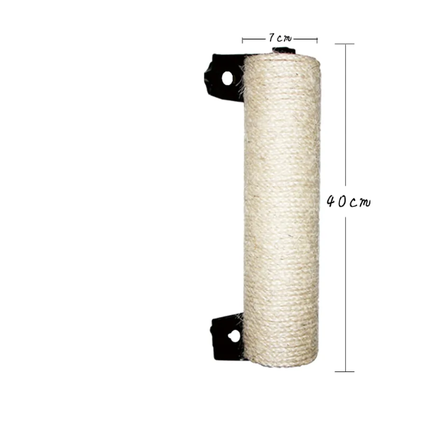 Durable sisal cat scratcher roller, easily wall-mounted on door frames to satisfy natural scratching instincts.
