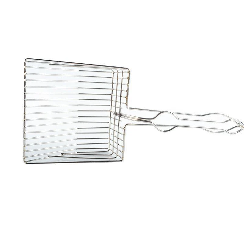 Essential stainless steel cat litter scoop for pet care, durable & easy clean for any litter box hygiene.