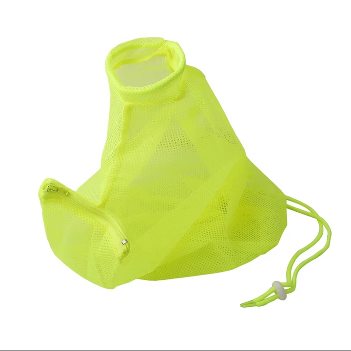 Practical cat accessory: mesh grooming bag ensures safe bathing, nail trimming, and vet care.