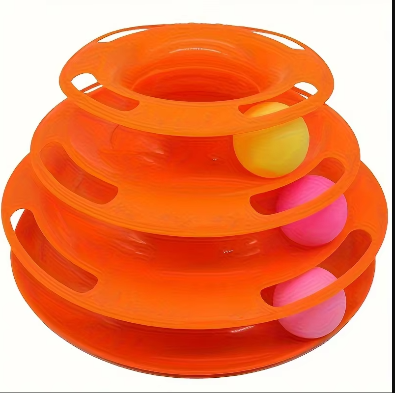 Promote active play & mental stimulation with this interactive 3-stage cat toy play tower for healthy indoor felines.