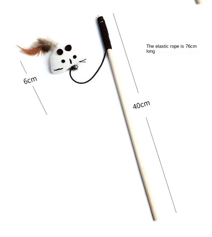 Safe & durable natural feather cat toys with bells for vigorous play, suitable for active cats.