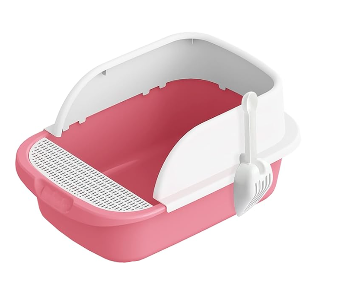 Practical gray high rim cat litter tray, a durable and mess-free cat care essential.