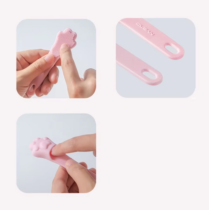 Eliminate bad dog breath with this effective paw-shaped tongue scraper, promoting optimal oral hygiene.