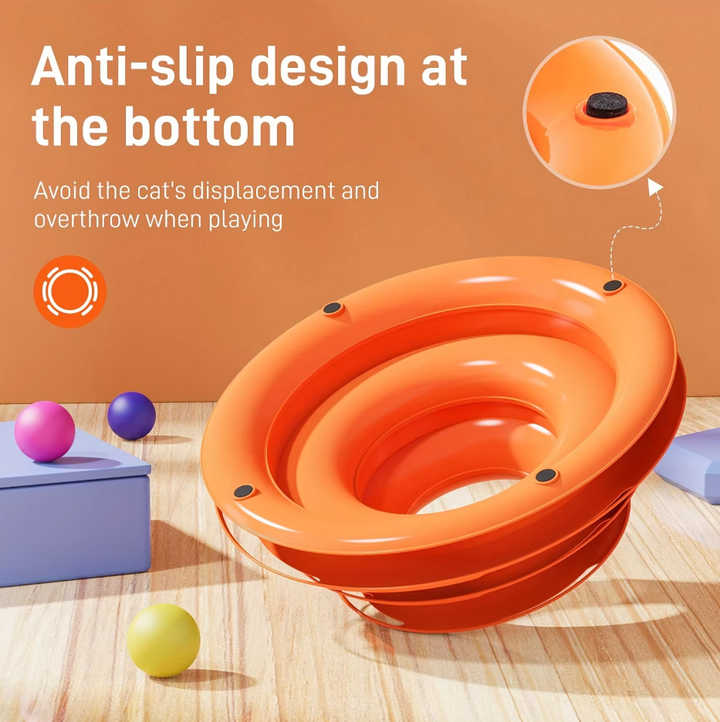 Fun 3-stage interactive cat play tower, a pet supply designed for feline enrichment & active play for all cats.