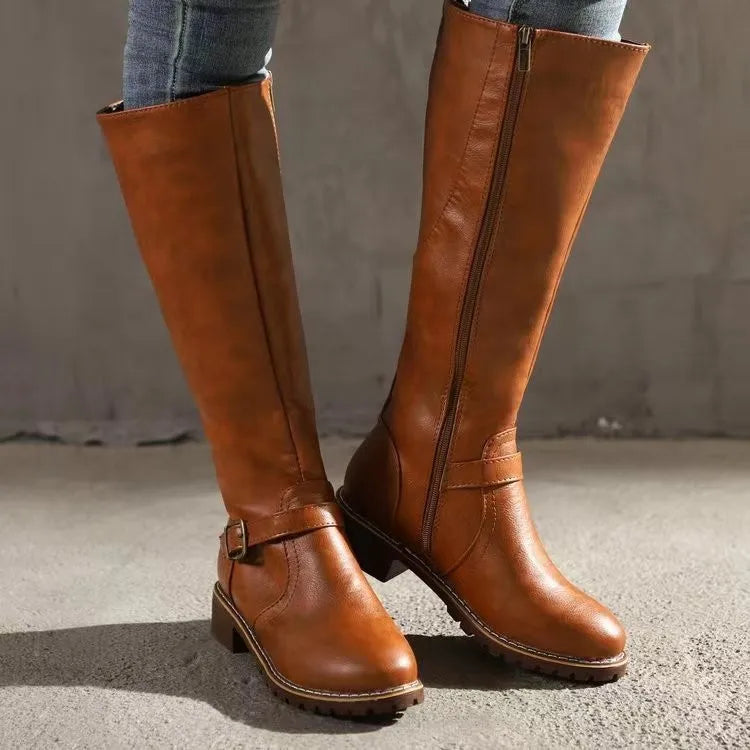 Women's orthopedic tall boots, blending style & comfort. Fashionable footwear for elegant winter outfits.