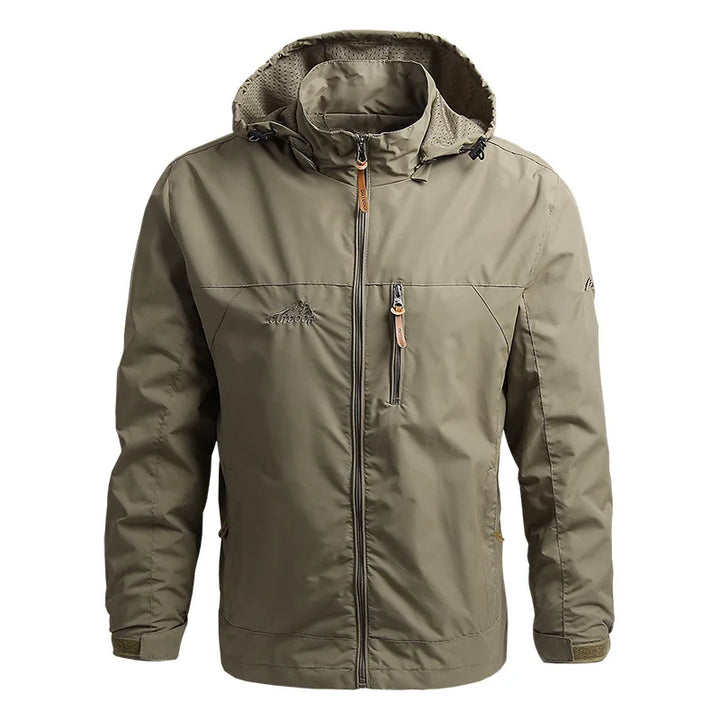 Men's lightweight waterproof windbreaker jacket, perfect for spring rain and everyday casual wear.