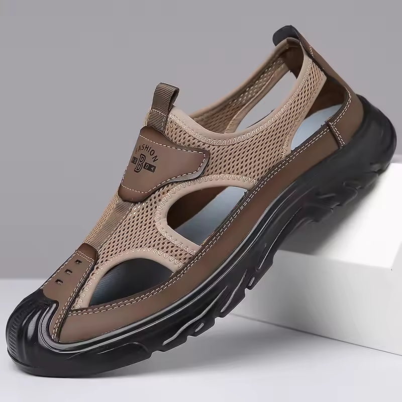 Men's premium slip-on comfort sandals with closed toe, ideal for casual summer daily wear & travel footwear.