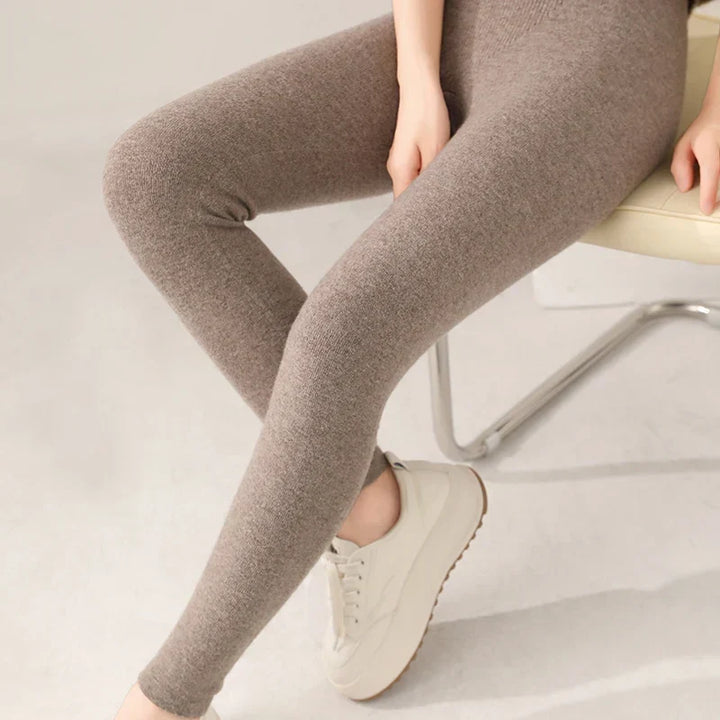 Women's high waist cashmere leggings, fine knit for ultimate soft comfort & warmth.
