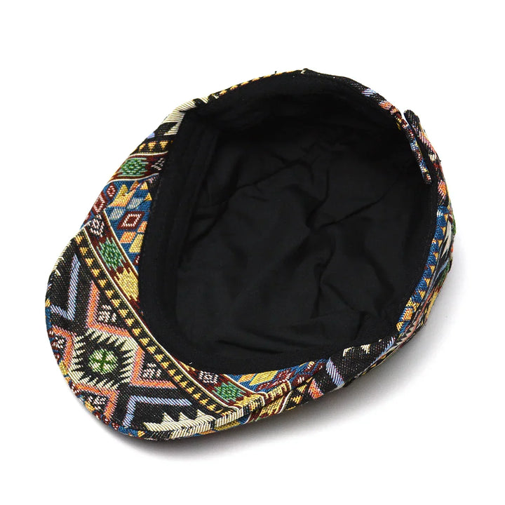 Unisex colorful Aztec cap with a unique patterned design. Adjustable baseball hat for casual style.