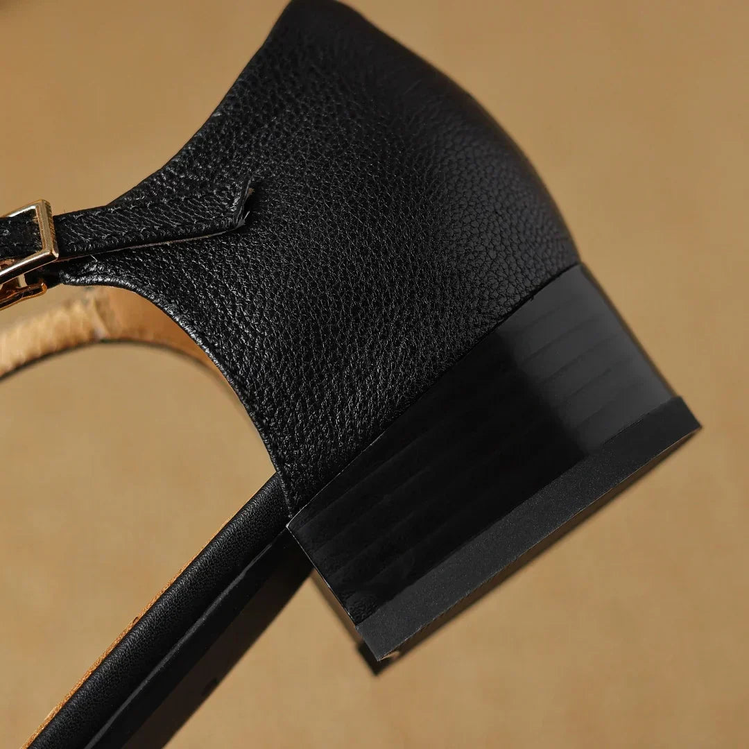 Timeless women's t-bar flats, providing everyday comfort and sophisticated style. Classic low heel footwear.