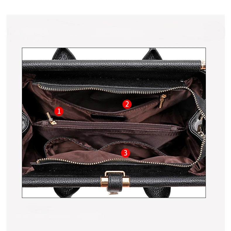 Premium ladies' everyday handbag with stylish alligator embossed leather & multiple functional pockets.