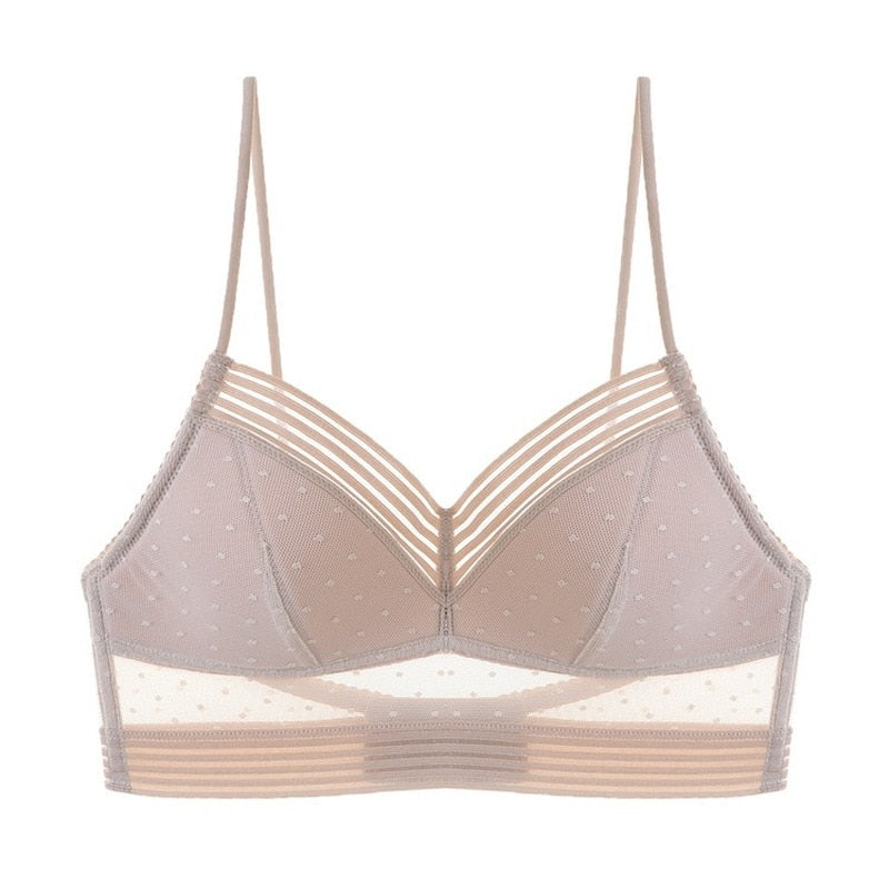 Deep V lace bralette for women, backless and comfortable, great for layering or on its own.