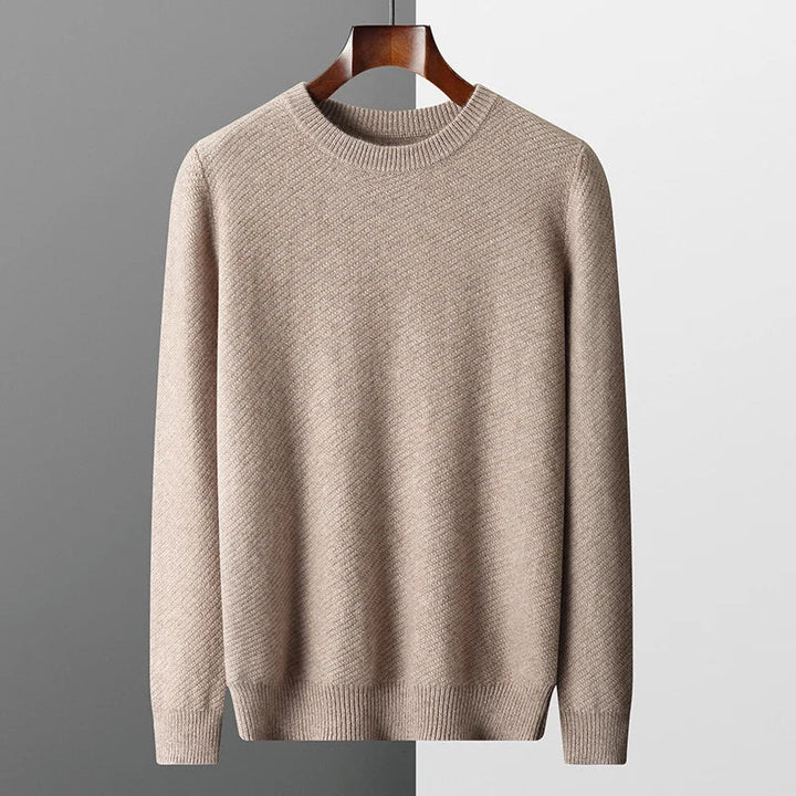 Men's cozy knit crew neck sweater, perfect for everyday comfort & versatile style.