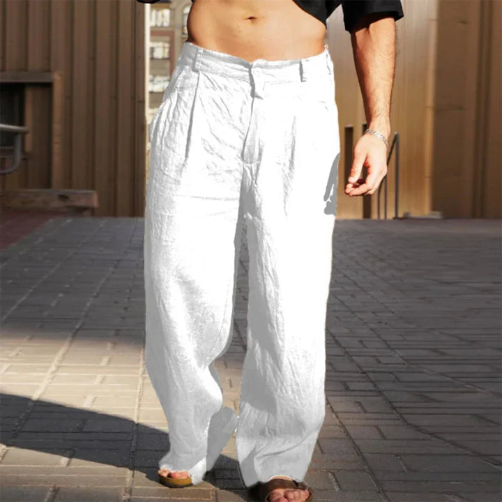 Stylish men's wide-leg chino pants with a relaxed fit for ultimate summer comfort.