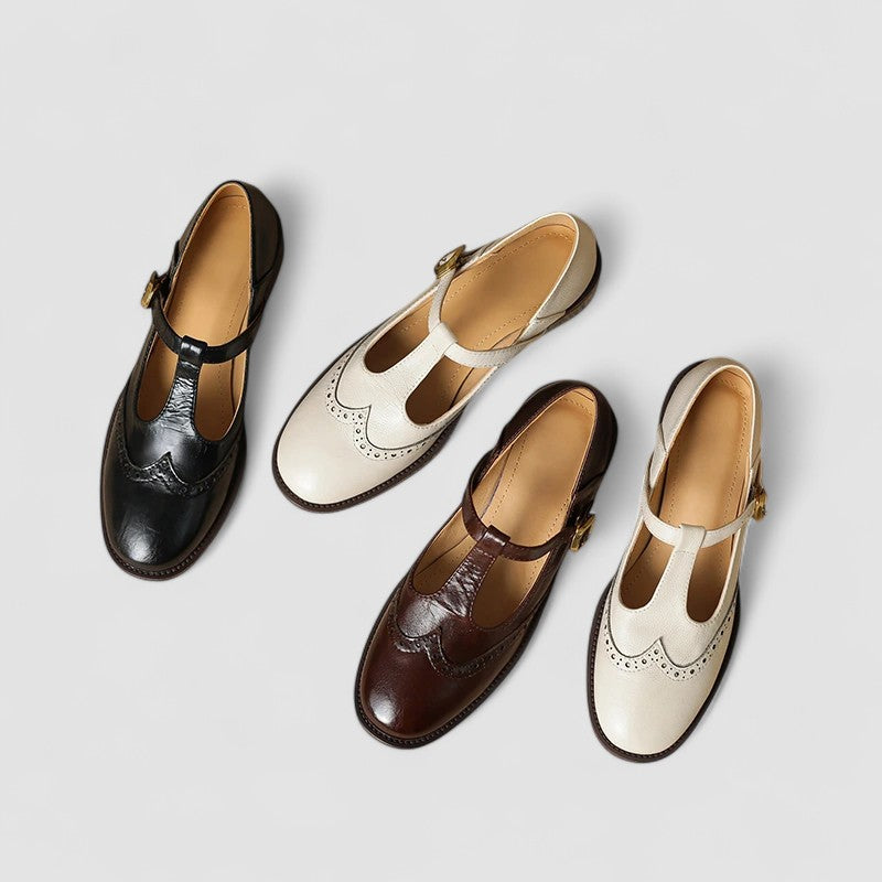 Classic women's Mary Jane shoes, elegant design with instep strap, comfortable flats for everyday fashion.