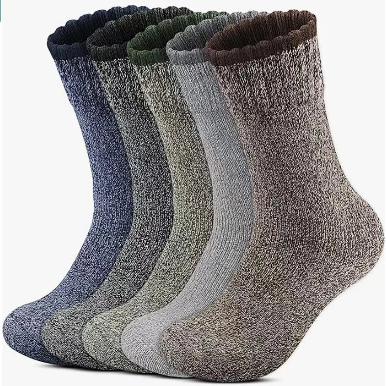 Durable extra thick Merino wool socks, unisex. Insulating and breathable, great for outdoor winter adventures.