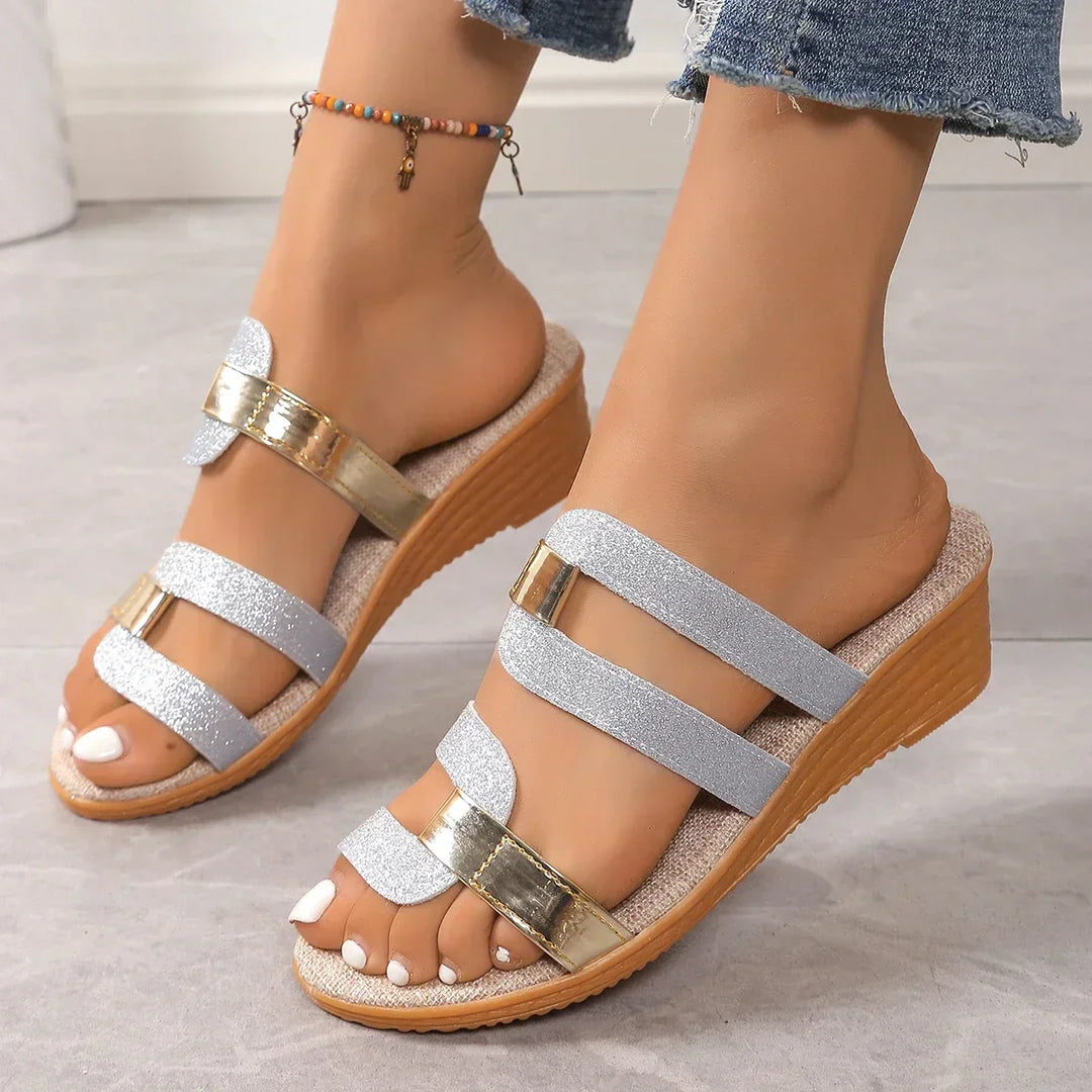 Chic women's braided strap sandals with superior comfort & support. Essential lightweight summer shoes for walking.