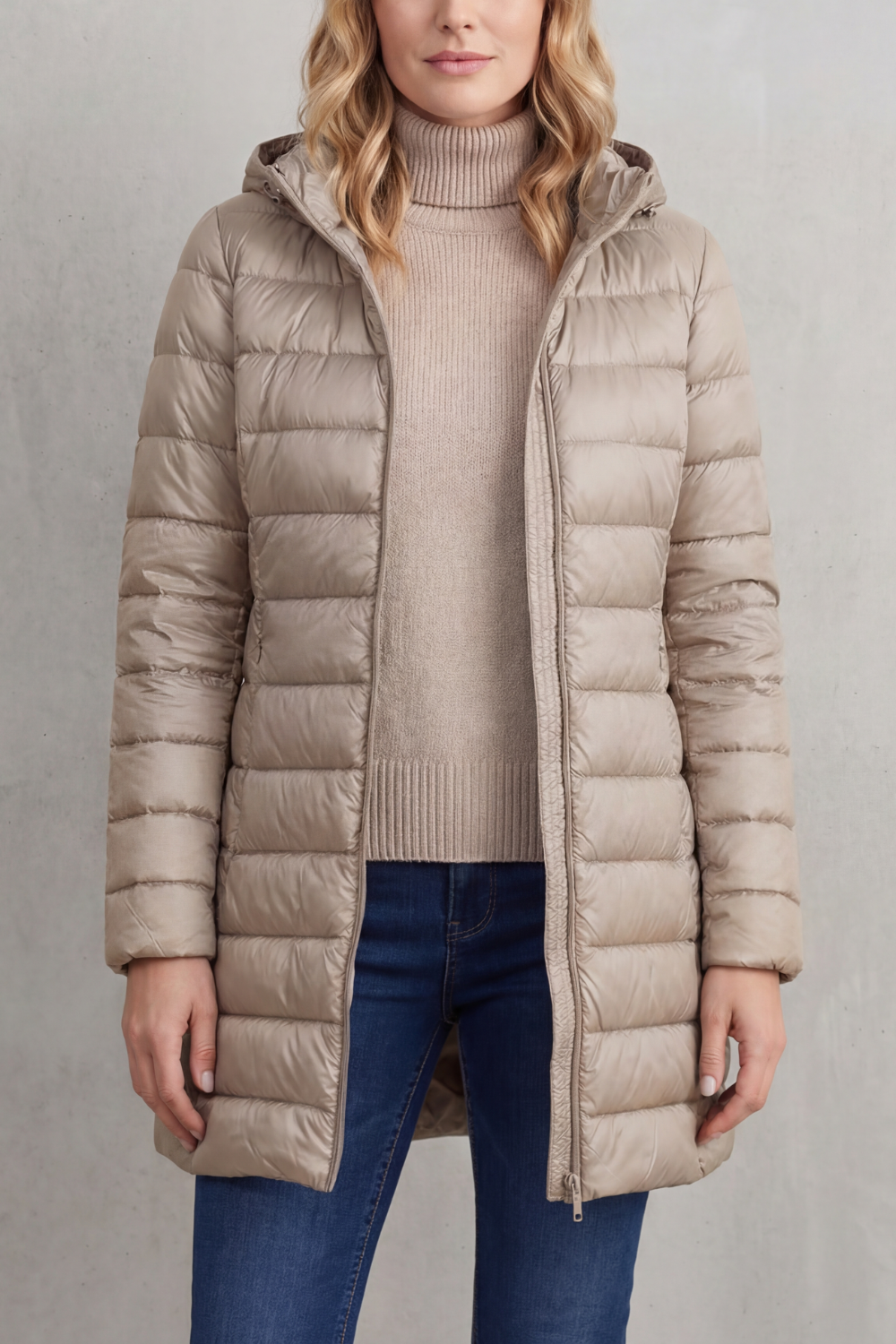 Women's winter coat: ultra-light hooded puffer jacket for ultimate warmth and comfort.