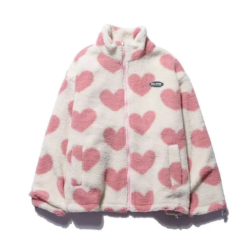 Lightweight women's reversible jacket with heart accents. A versatile piece for elegant or casual chic styling.