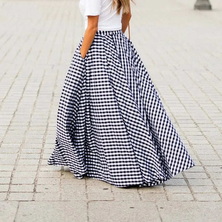 Comfortable women's high-waist maxi skirt, long & flowing for effortless movement.