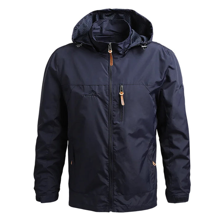 Durable men's lightweight waterproof windbreaker jacket. Stylish and functional for daily casual outerwear.