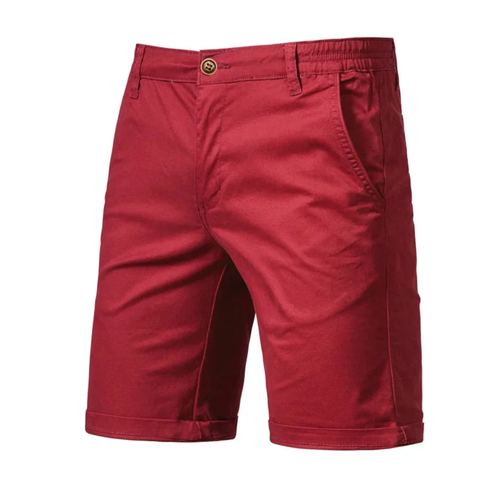Sleek men's smart casual chino shorts. Essential for a versatile summer wardrobe, offering comfort.